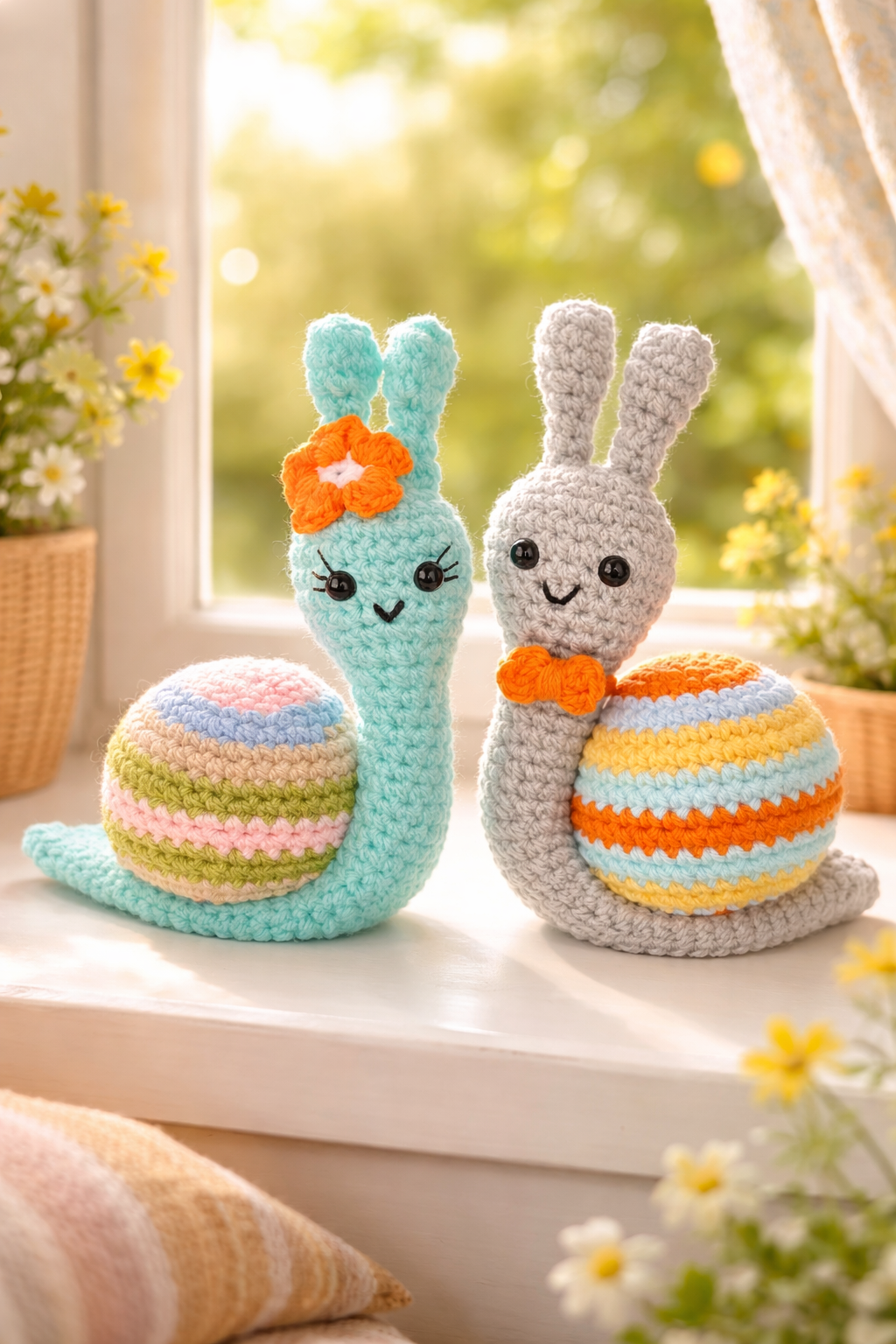 Peluches escargots au crochet Les Crochets d'Isabelle