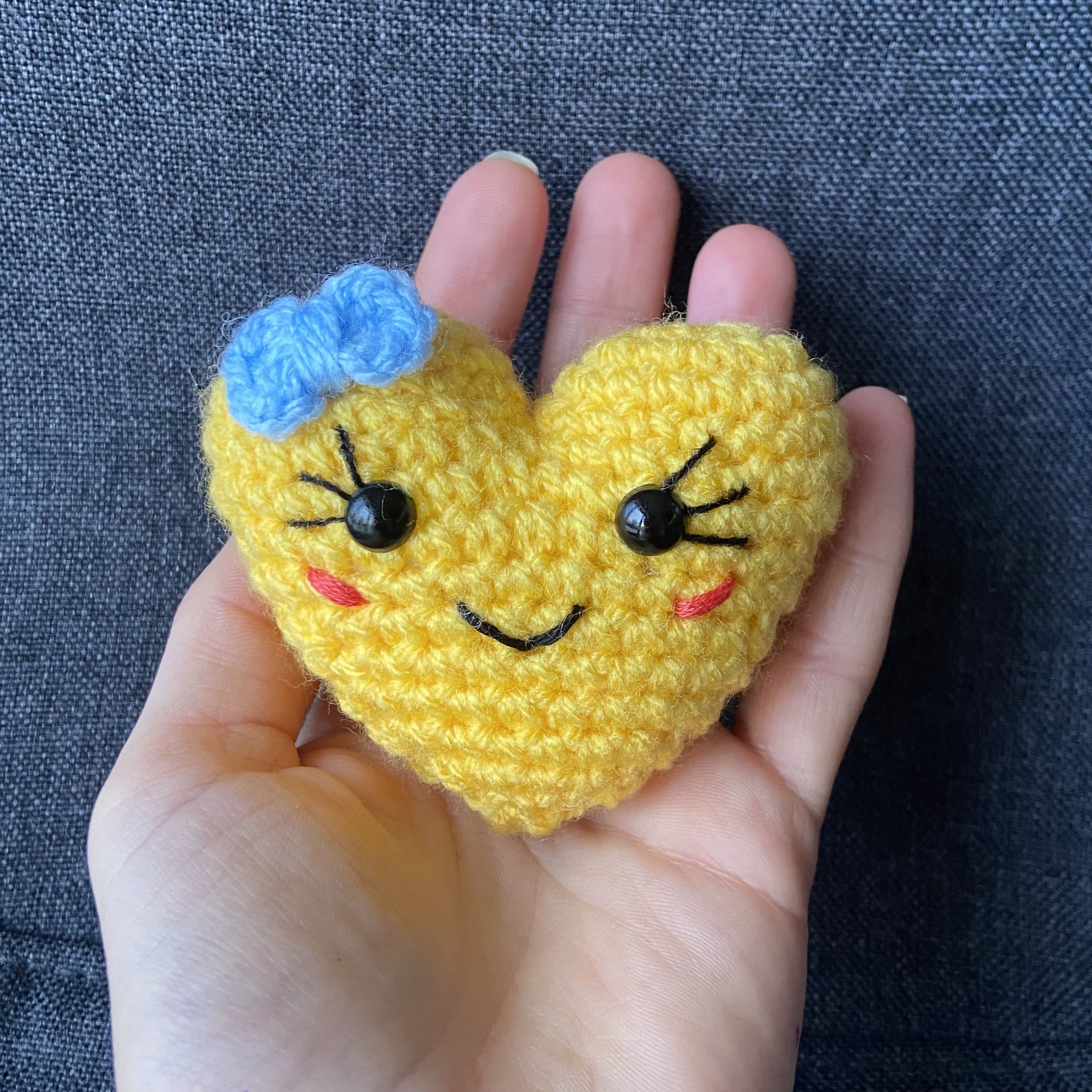 Couple de Cœurs Kawaii au Crochet – Décoration Amigurumi Fait Main en France Les Crochets d'Isabelle