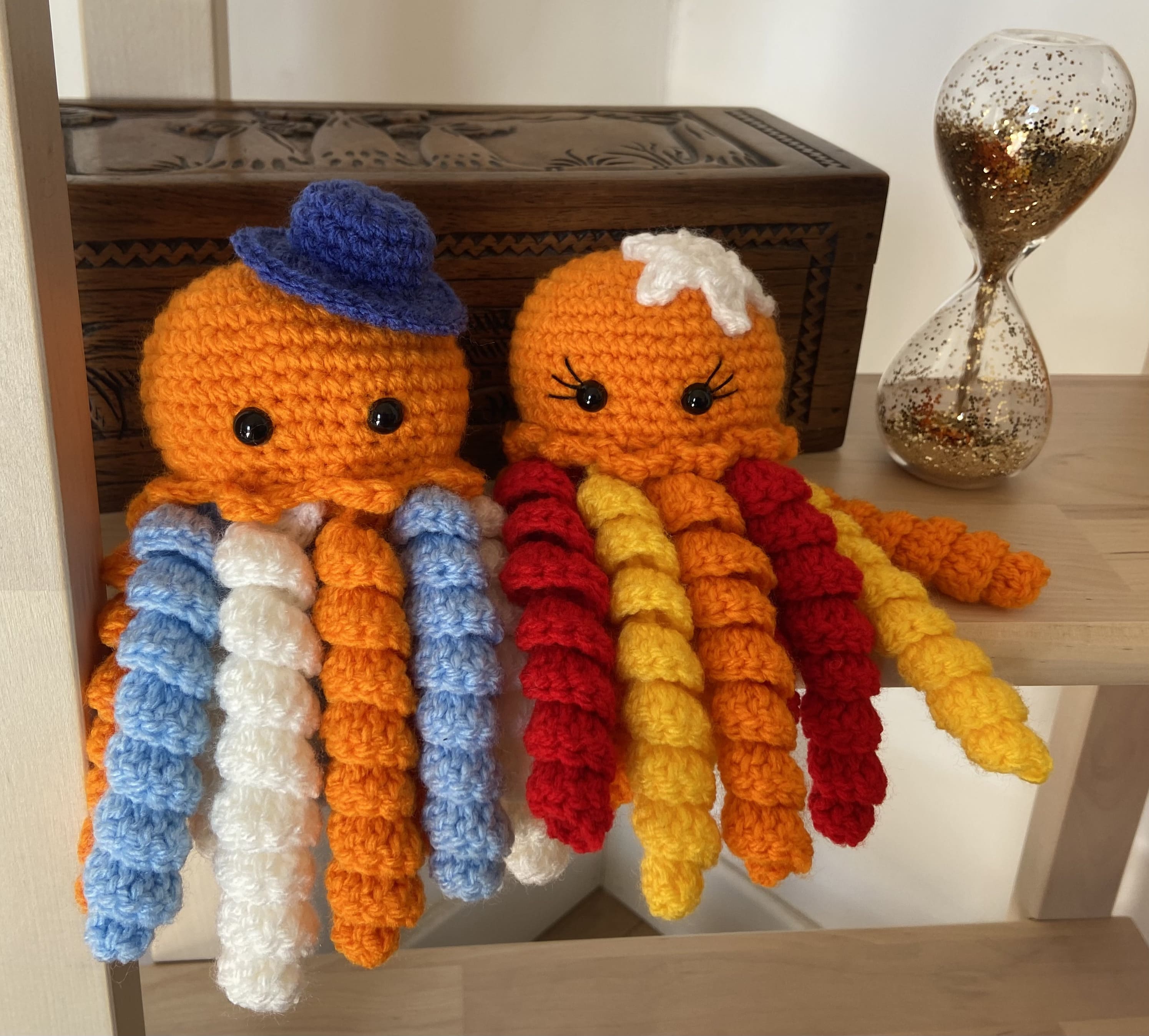 Duo de Peluche Pieuvre au crochet – Amigurumi fait main en France Les Crochets d'Isabelle