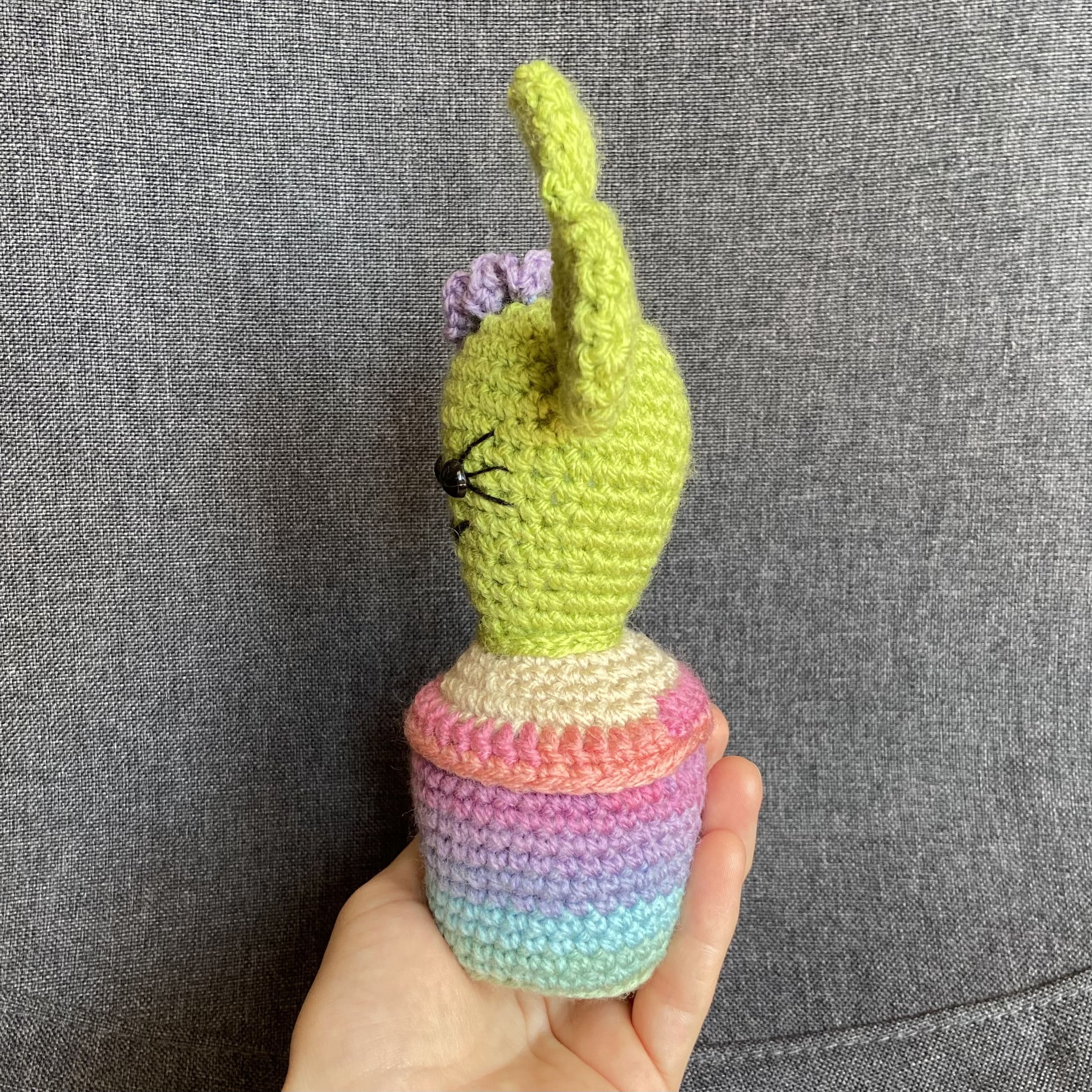 Cactus multicolore au crochet fait main – Cadeau retraite & déco kawaii Les Crochets d'Isabelle